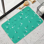Teal Whale Shark  Easy To Clean Bath Mat