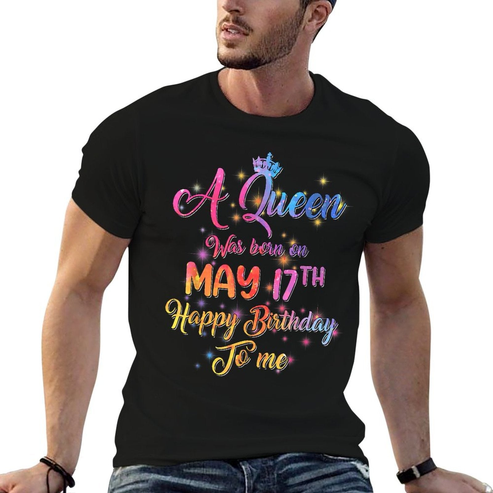 A Queen Was Born In May, May 17th Birthday  Relaxed-fit T-Shirt