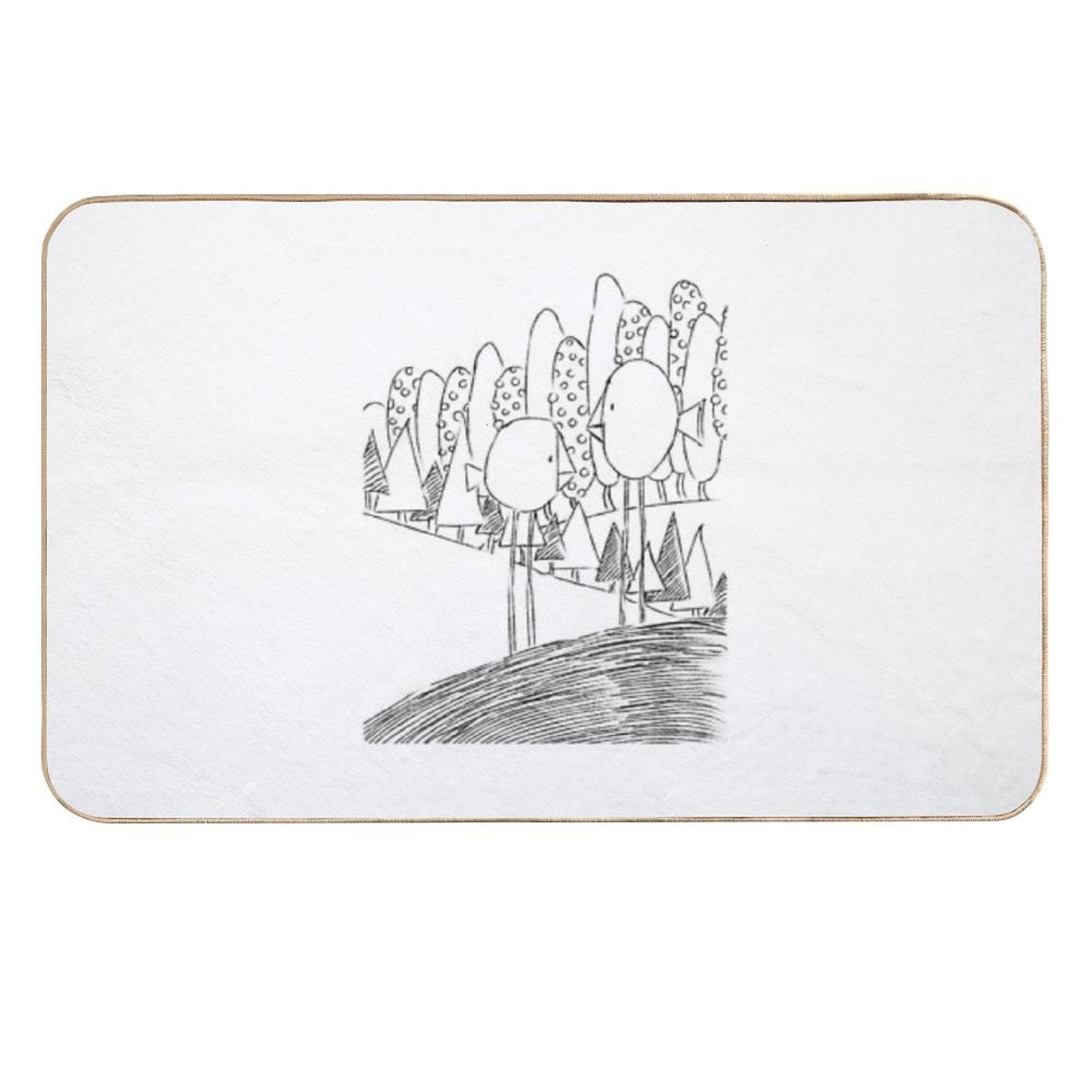 Imagine Birds with Long Legs Bw  Repositionable Bath Mat