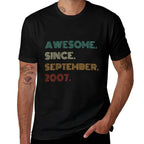 18 Years Old Awesome Since September 2007 18th Birthday  Quick-drying T-Shirt
