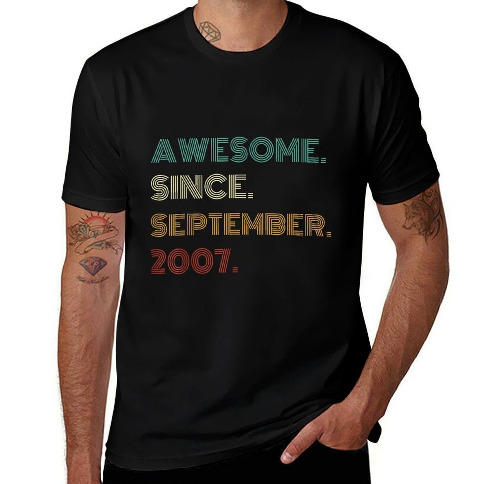 18 Years Old Awesome Since September 2007 18th Birthday  Quick-drying T-Shirt