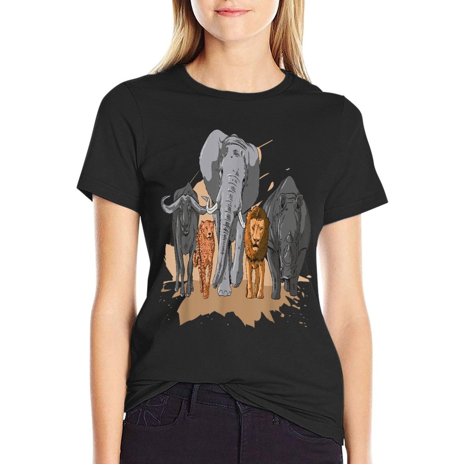 African Big Five Design African Animal Safari Animals Safari  Breathable T-Shirt