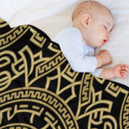 BLACK AND GOLD FABRIC DESIGN Anti-pilling Throw Blanket