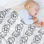 Dog with Baseball Hat Compact Throw Blanket