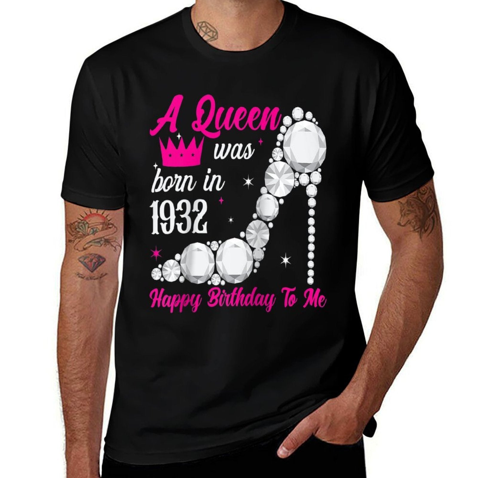 90th Birthday T Shirt Queens Are Born In The Year 1932 Raglan Baseball  Lightweight T-Shirt