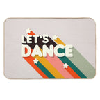 Let's Dance Retro Rainbow Text  Stain-Proof Bath Mat