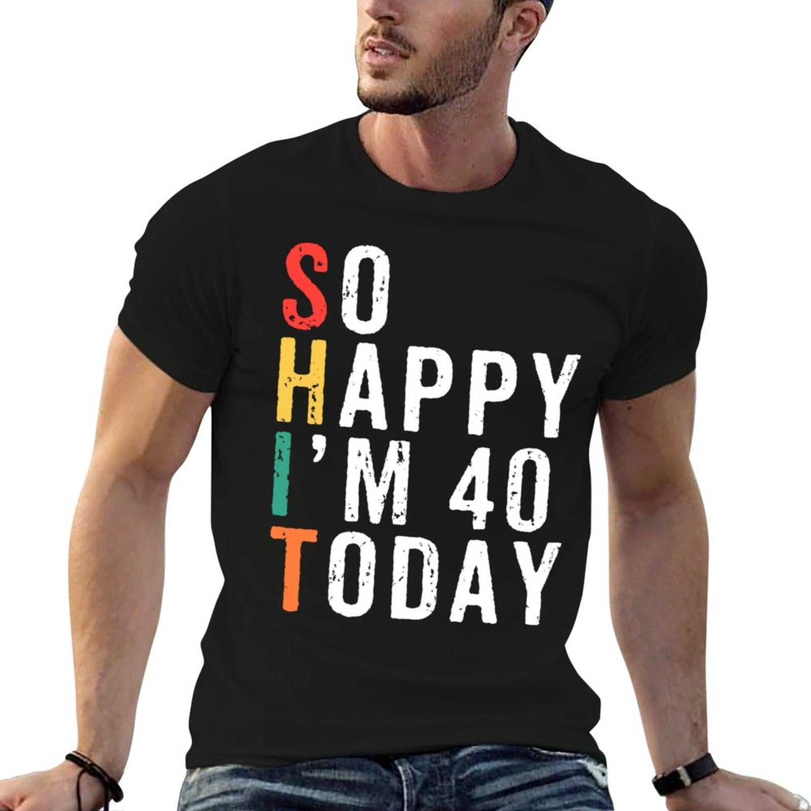 40th Birthdays For Her Gift  Heathered Texture T-Shirt