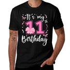 11th Coquette Themed Birthday Eleven Year Old Girl Bow Comfortable T-Shirt