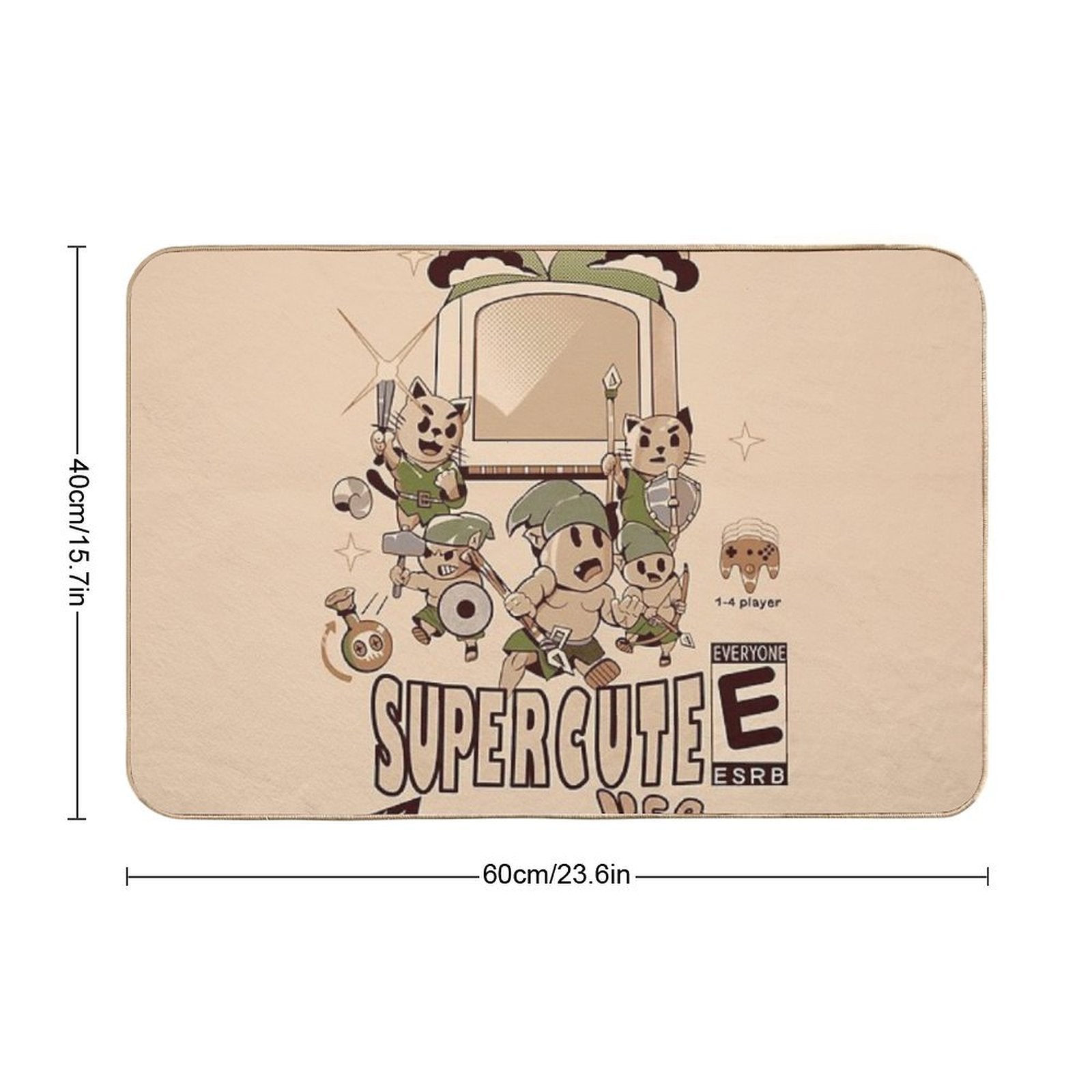 Super Cute N64 Warriors  Anti-Trip Bath Mat