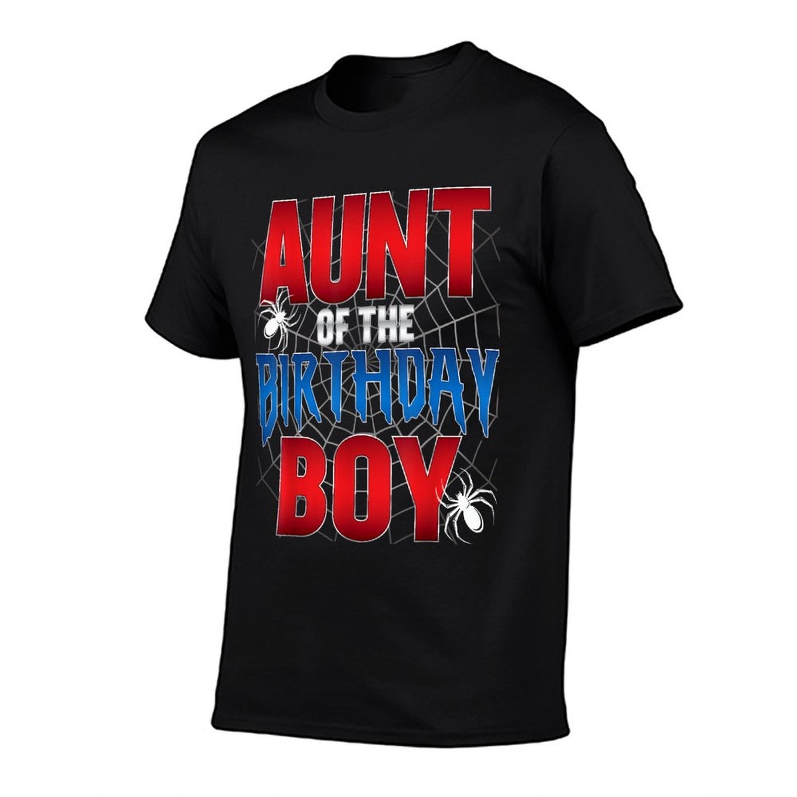 Aunt Of The Birthday Boy Spider Web Birthday Party Matching  Polyester Blend T-Shirt