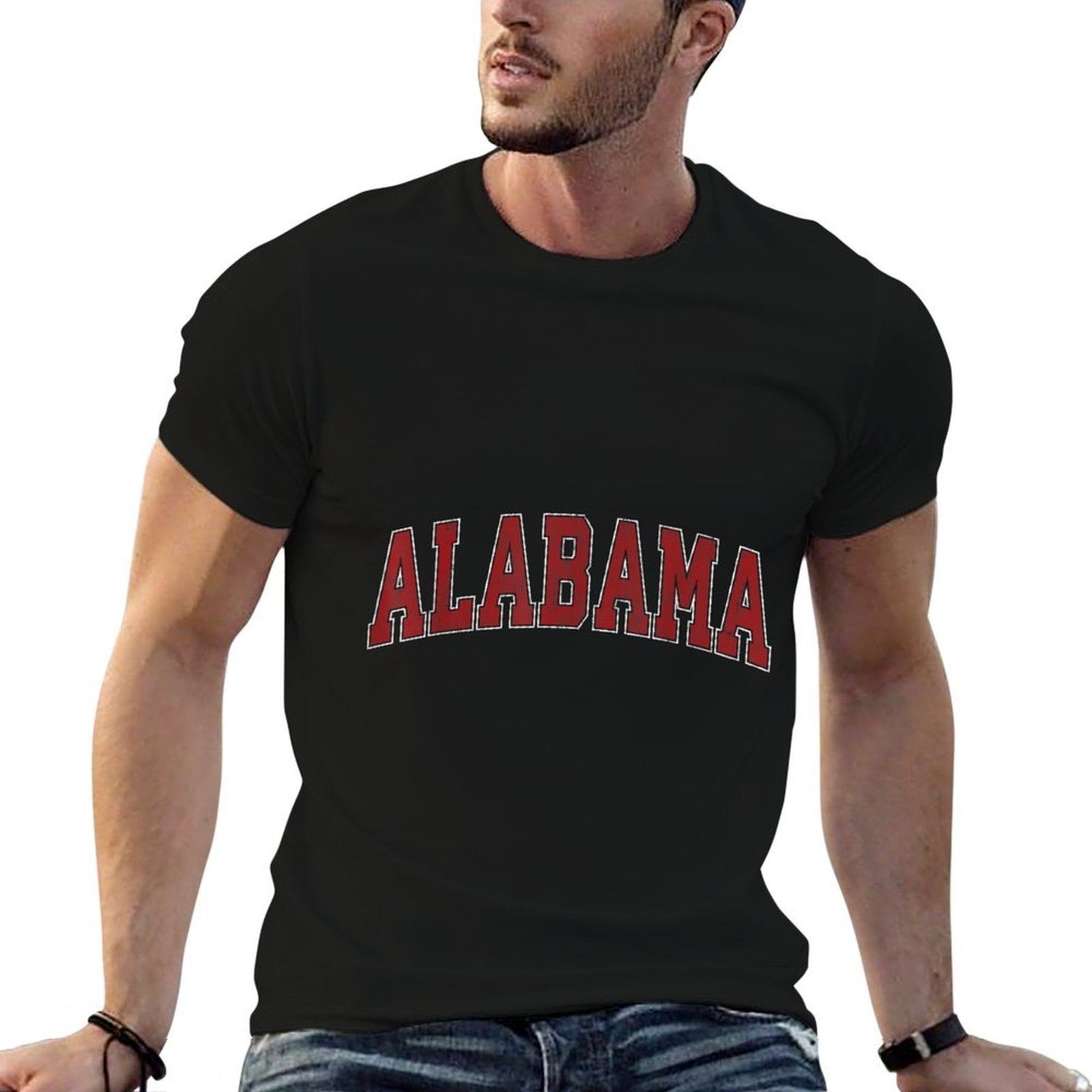 Alabama AL Vintage Sports Design Gifts Men Women Boy Girl  Trendy Pattern T-Shirt