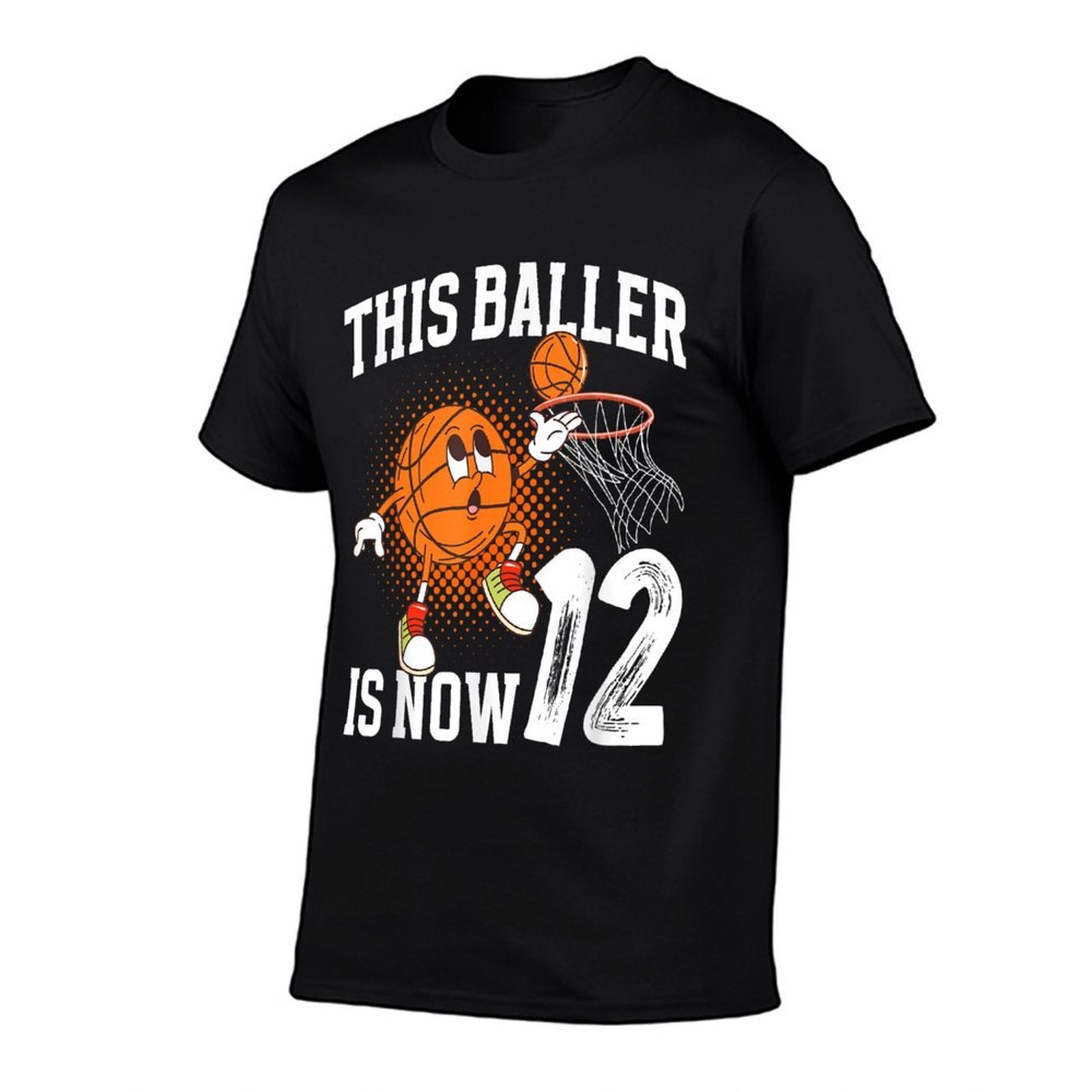 12th Basketball Birthday Twelve Year Old Basketball Player  Cotton T-Shirt