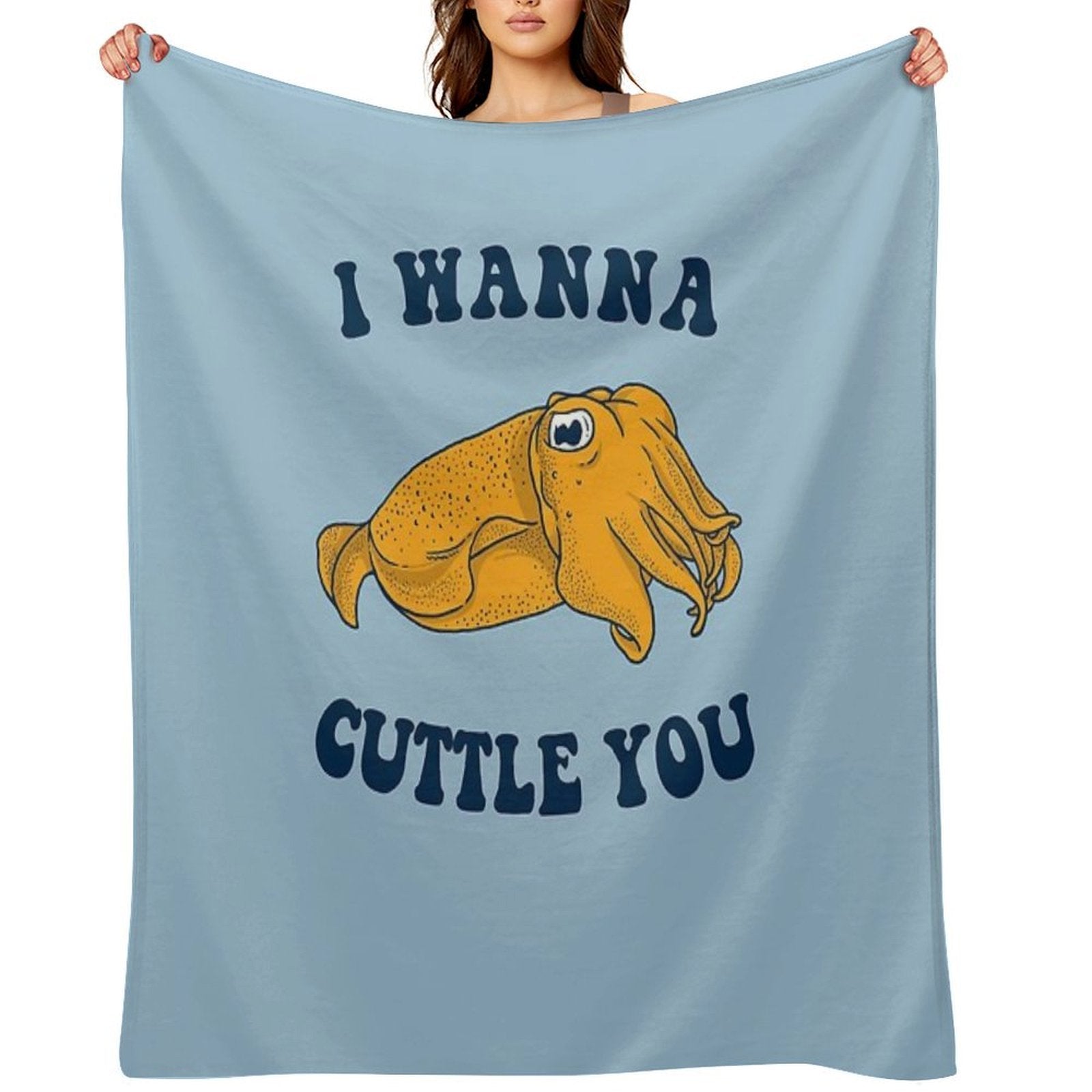 I Wanna Cuttle You Easy Care Throw Blanket