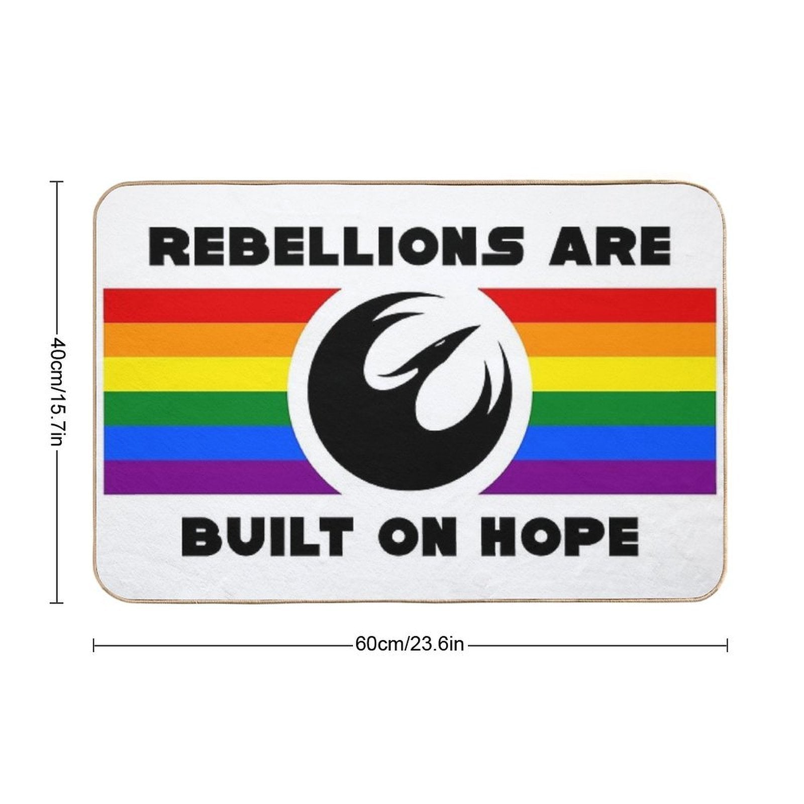 Star Pride - Starbird Hope on Pride Flag  Repositionable Bath Mat