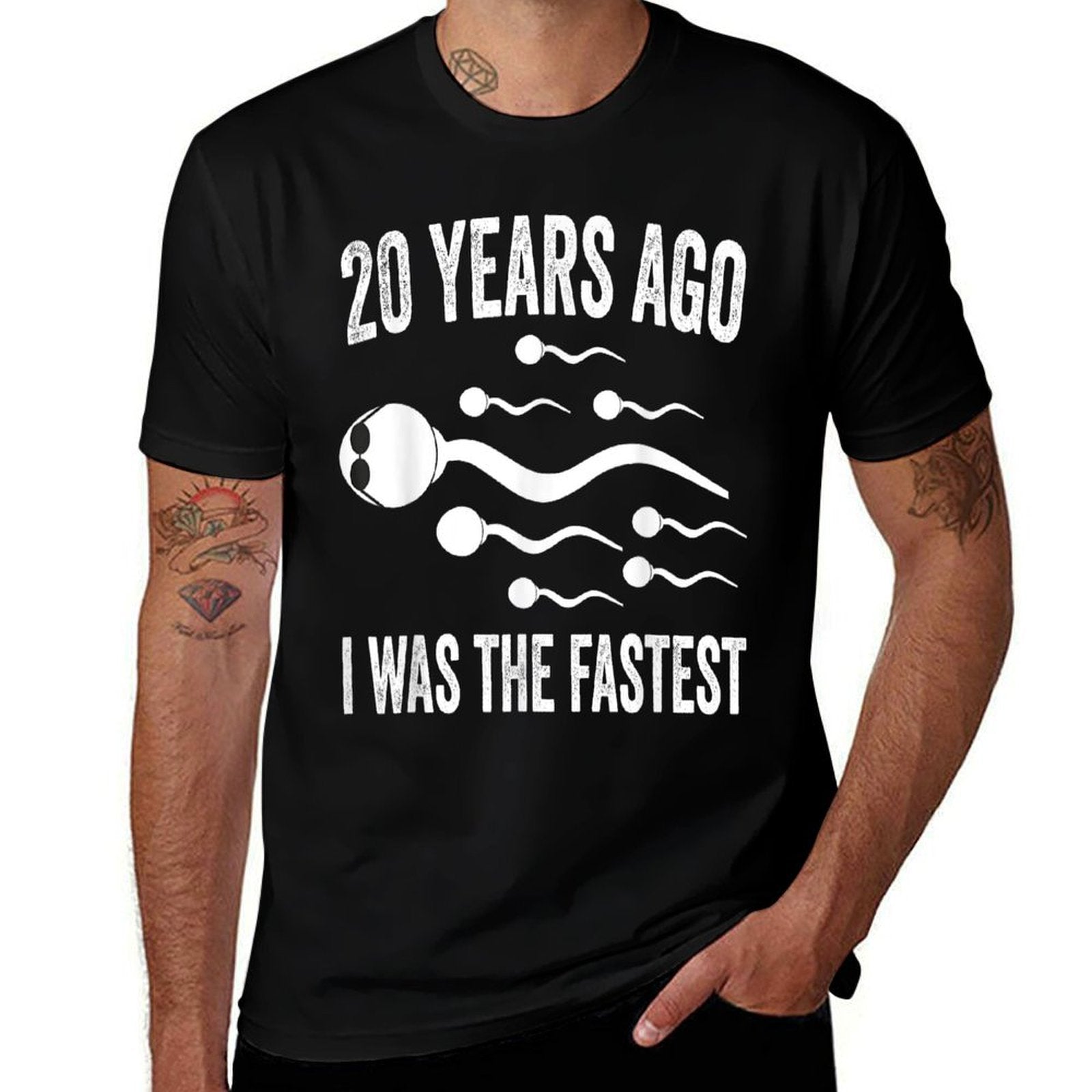 20 Years Ago I Was The Fastest Sperm Funny 20th Birthday  Quick-drying T-Shirt