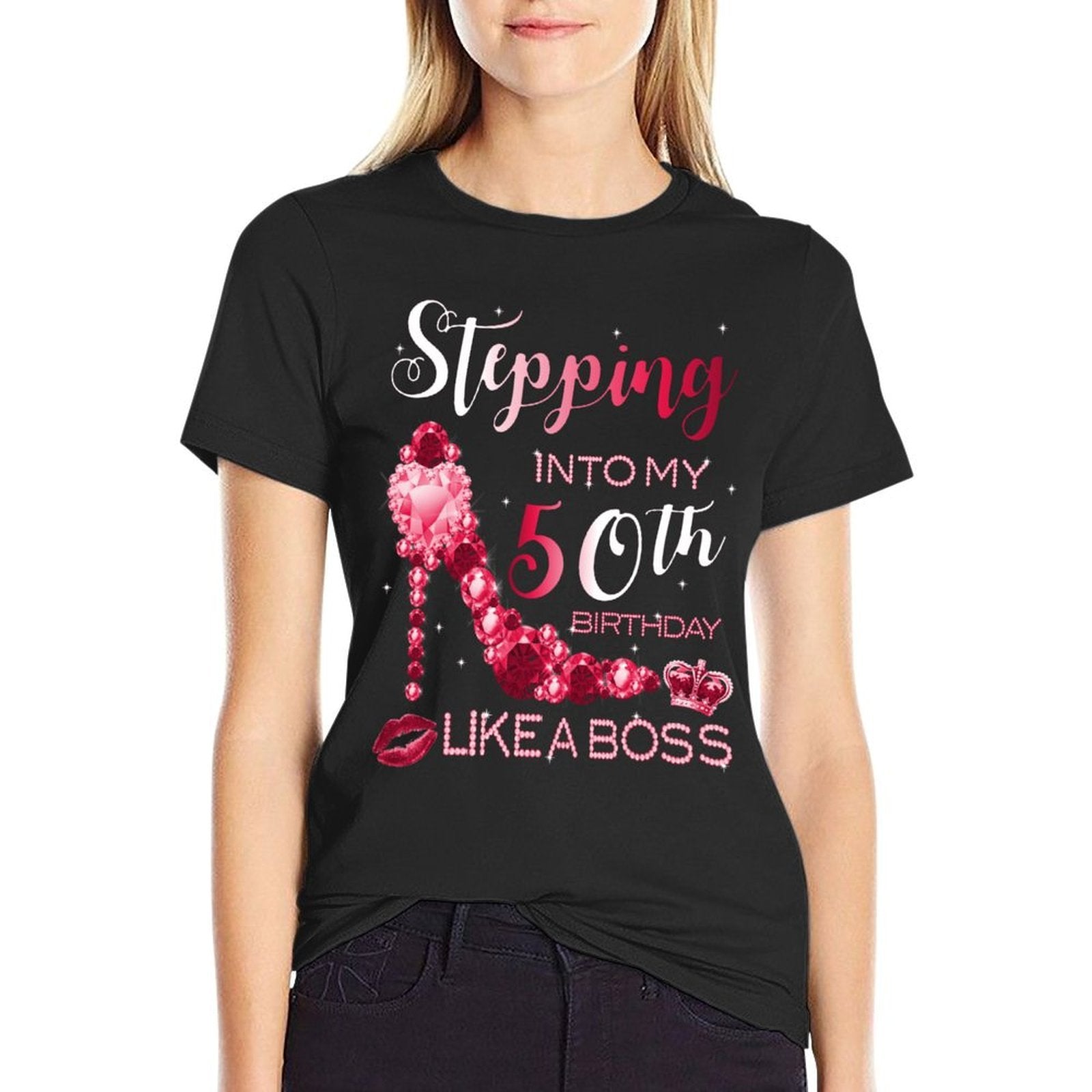 50th Birthday Women Tourmaline Birthstone October Gift  Cotton T-Shirt
