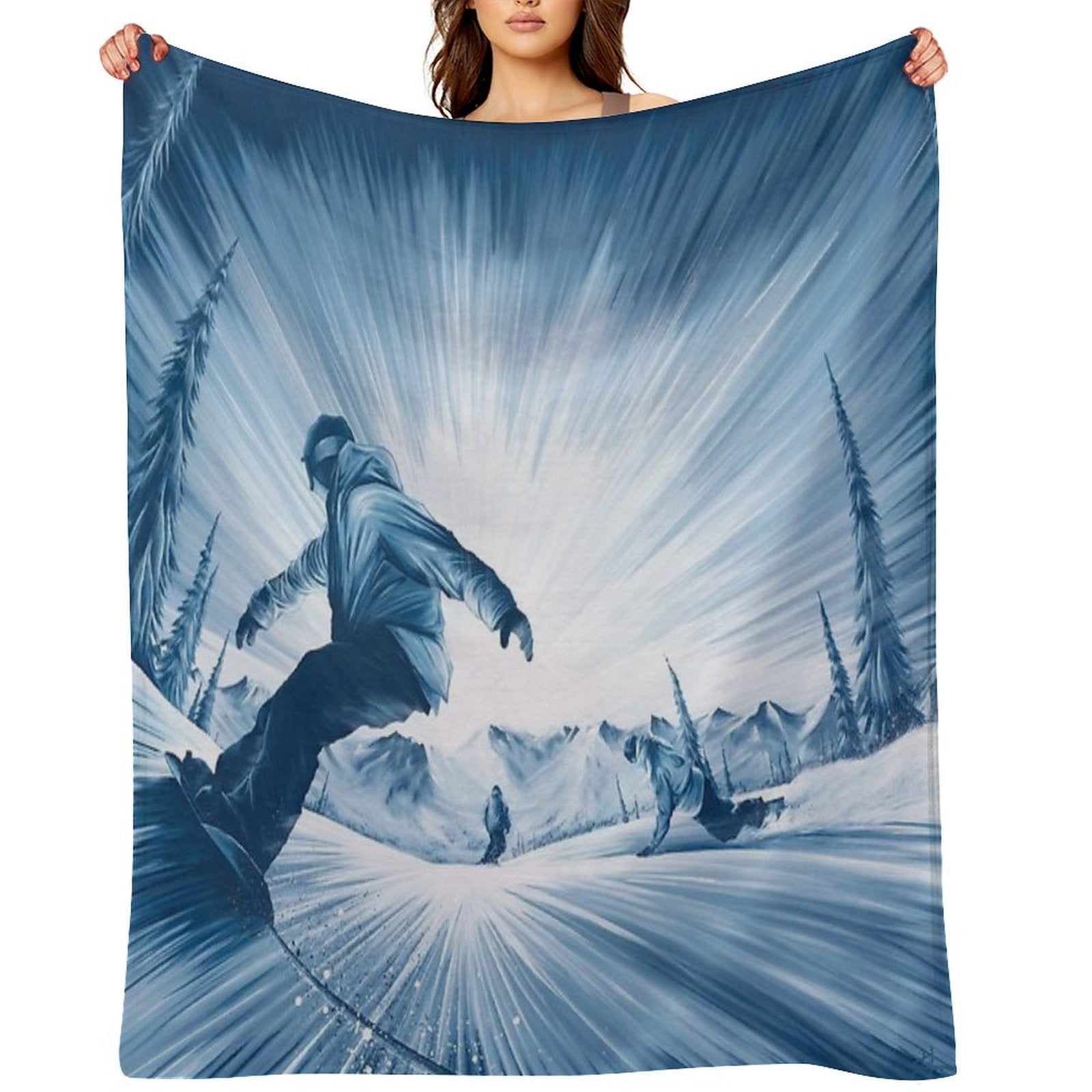 Snowboarding Friends III Anti-pilling Throw Blanket