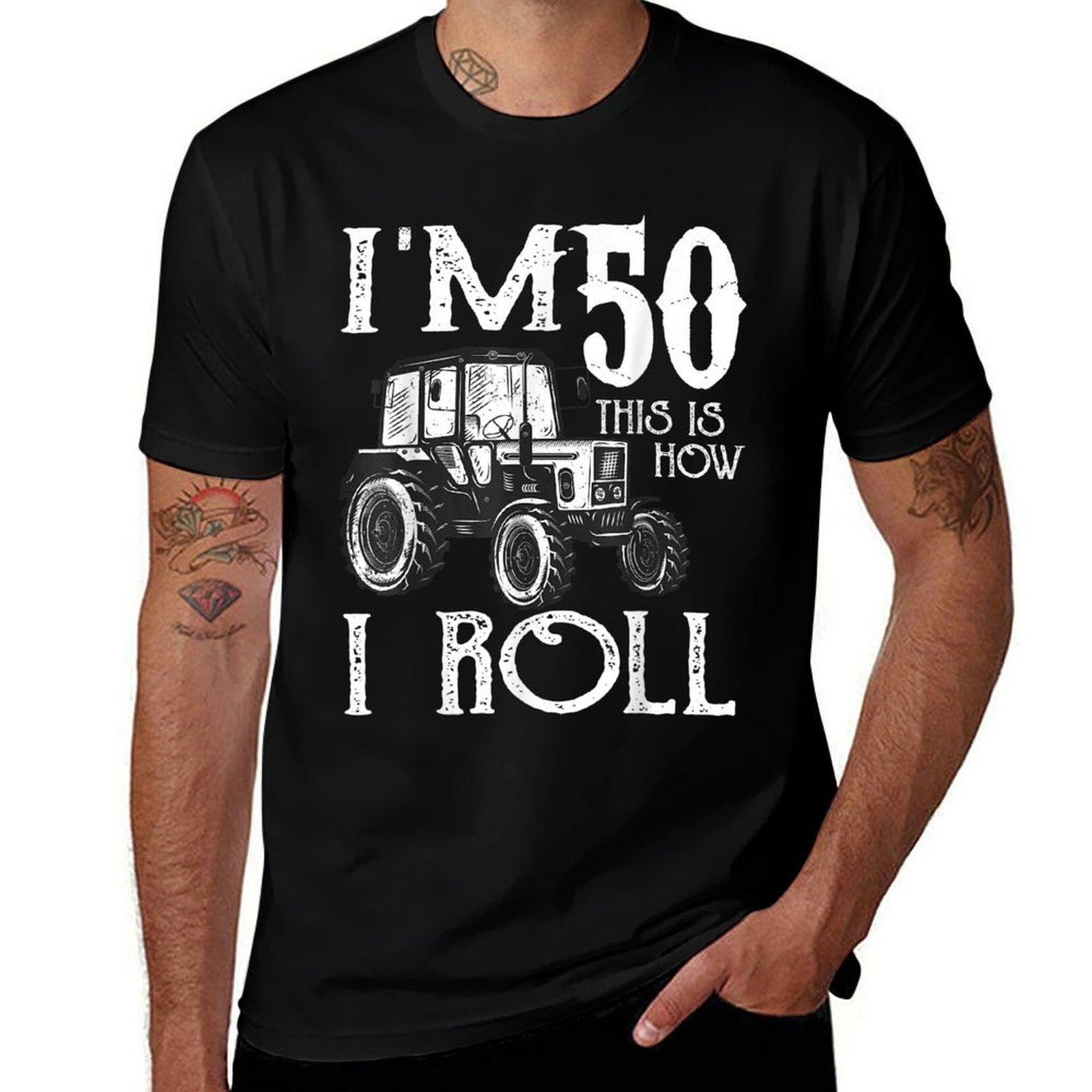 50th Birthday Tractor Farmer Rancher Funny 50 Years Old  Quick-drying T-Shirt
