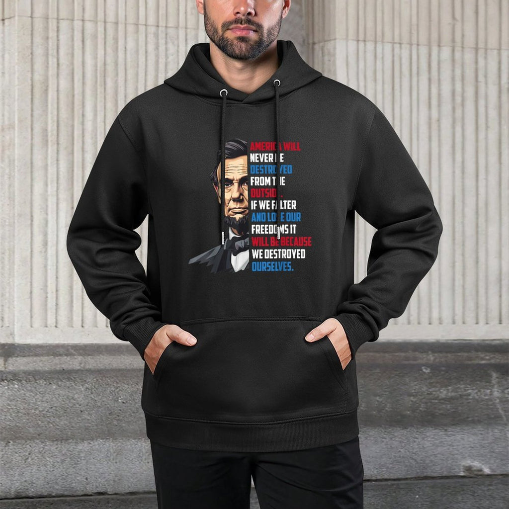 Pro-Democracy Abraham Lincoln Quote Stand For Freedom Pilling-Resistant Hoodie