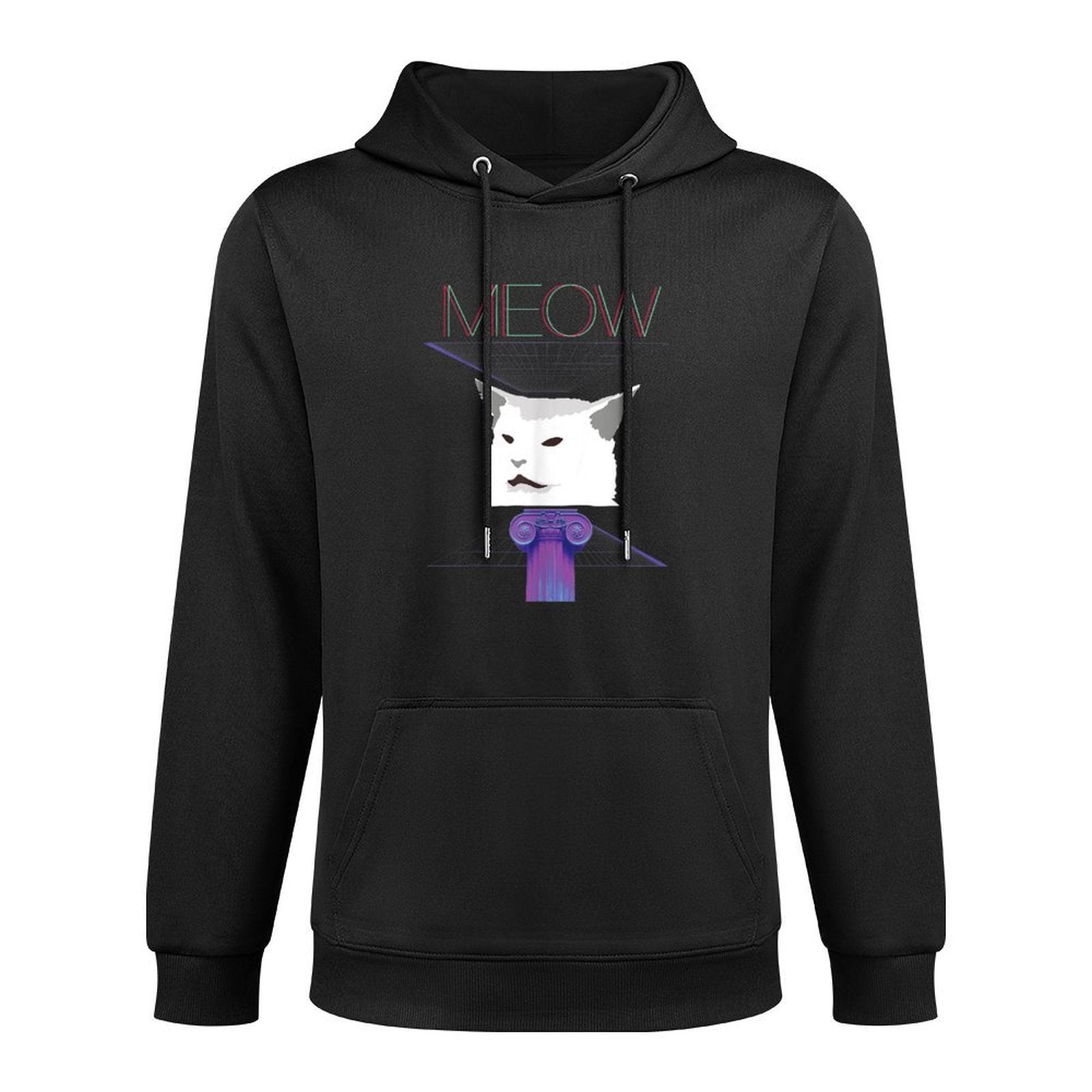 Vaporwave Aesthetic Cat Meme Moisture-Wicking Hoodie