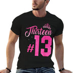 13th Birthday Girls 13 Yearsnnager Birthday  Rolled Sleeves T-Shirt