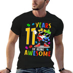 11 Years Of Being Awesome Birthday Dabbing Autism Puzzle  Stretchy T-Shirt