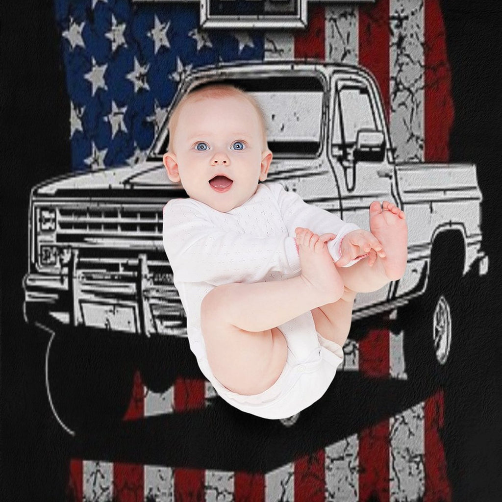 Squarebody Nothing Is More American Funny Square Body Pickup Truck Driver Gift-ready Throw Blanket