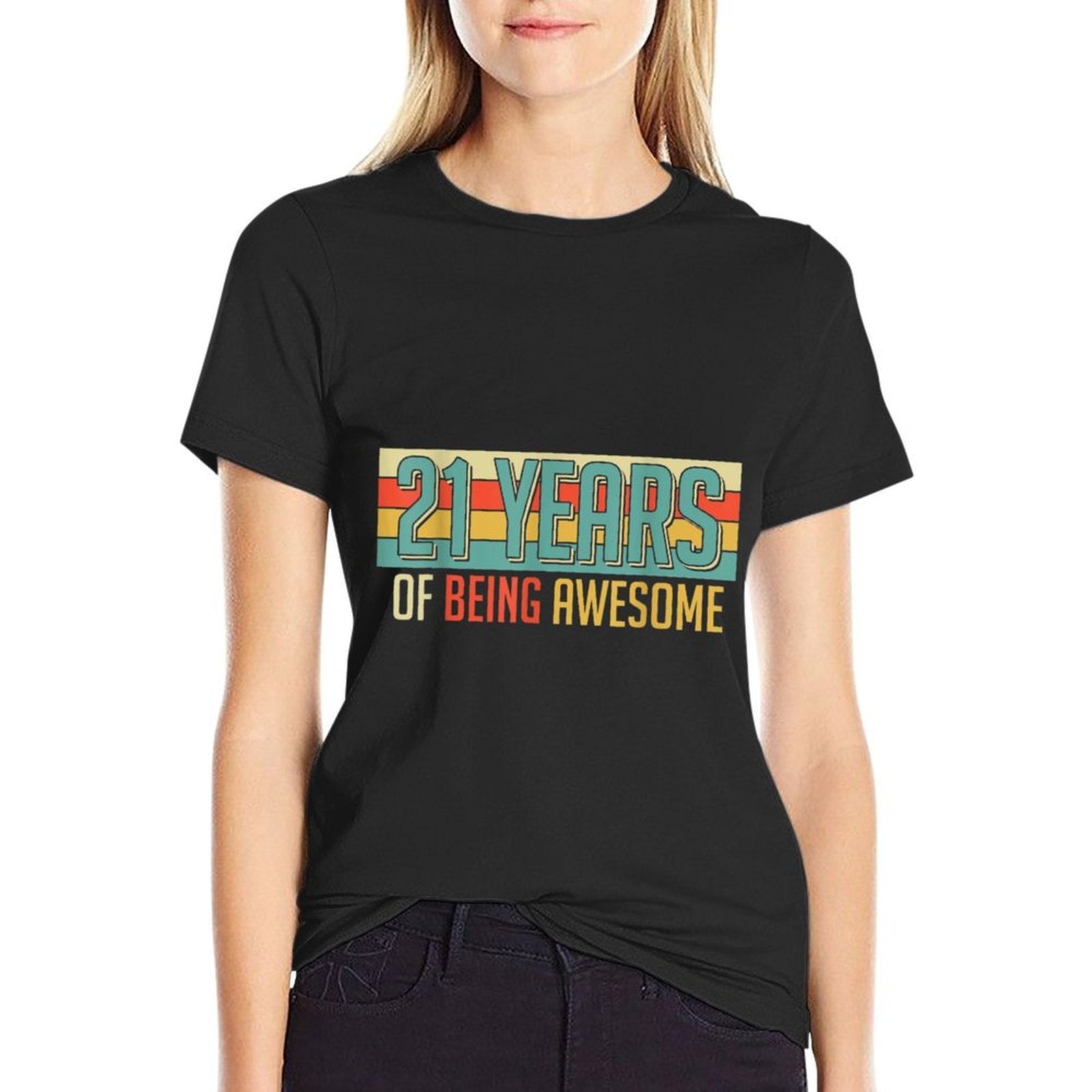 21 Years Old 21 Years Of Being Awesome Gifts 21st Birthday  Trendy Pattern T-Shirt