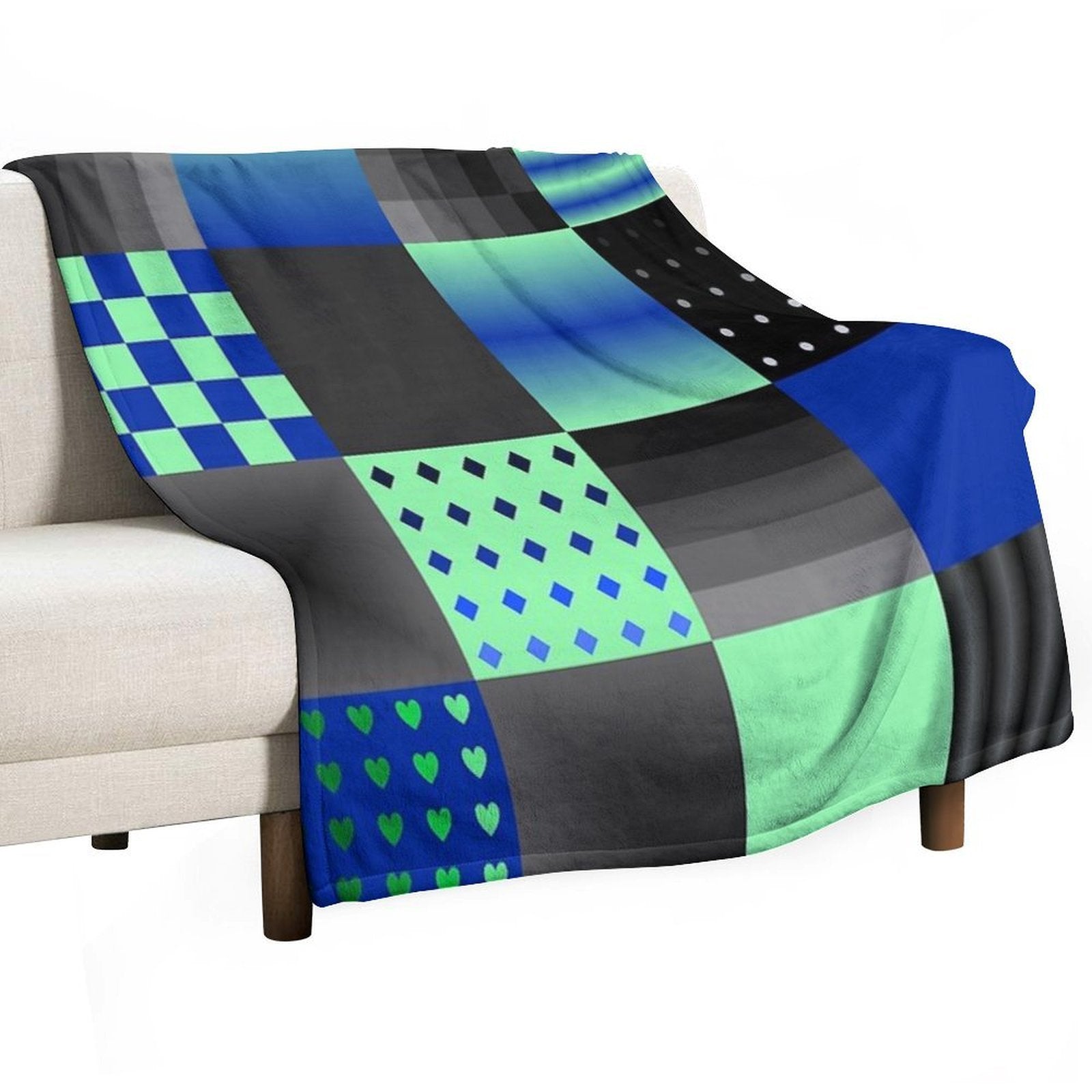 Funny Patchwork Pattern 7 Plush Throw Blanket