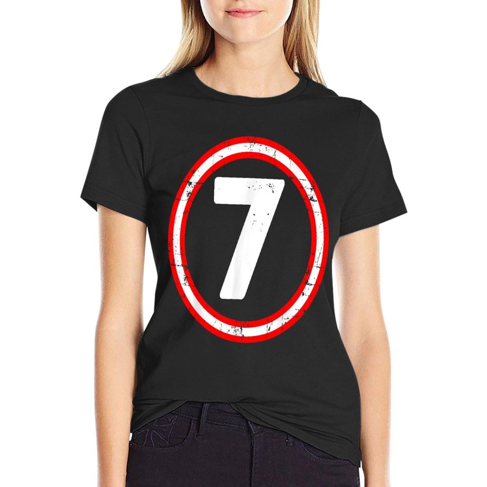 7th Birthday of Boy Or Girl, 7 Years Old, Seven  Heathered Texture T-Shirt