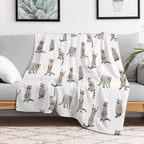 Raccoon Pattern Plush Throw Blanket