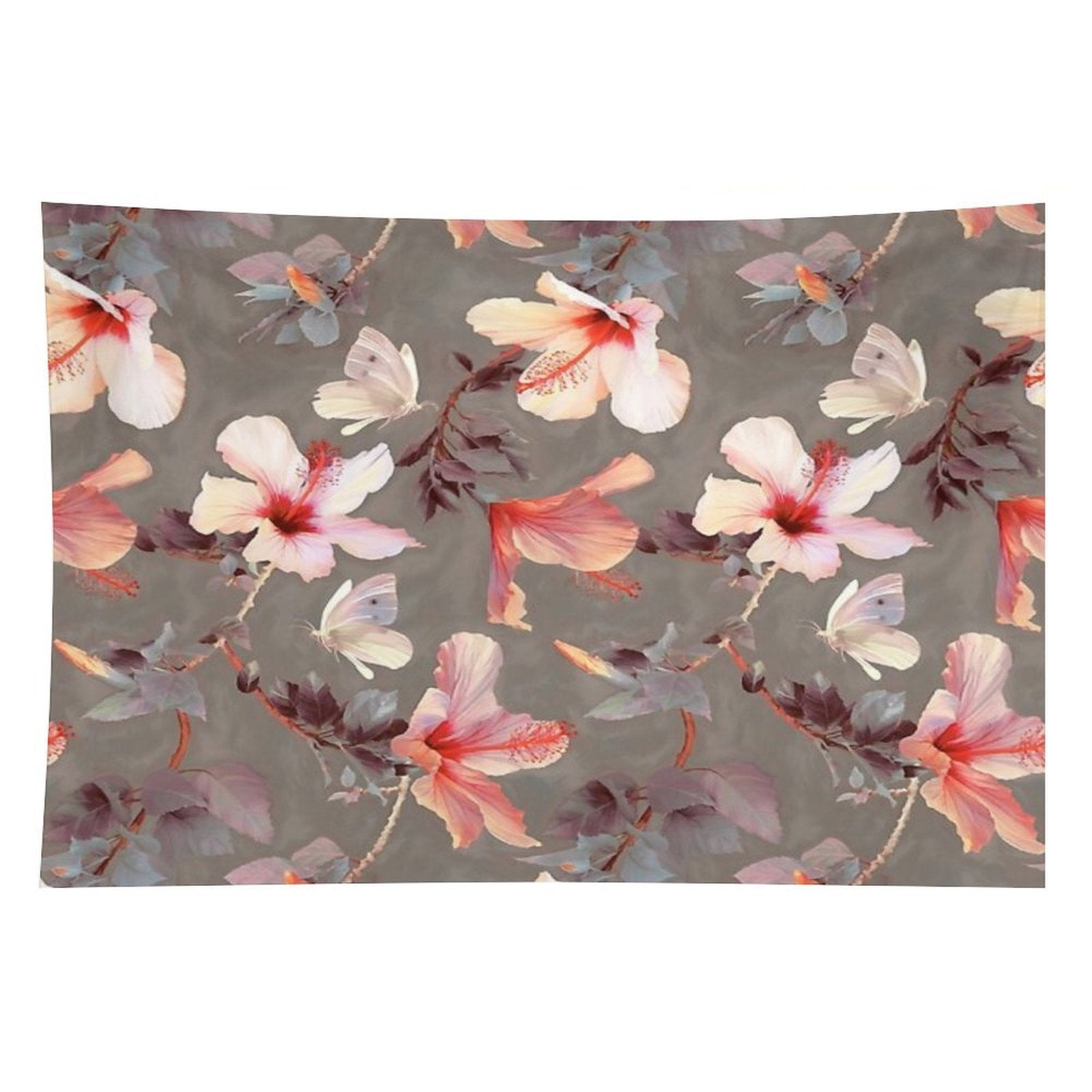 Coral Hibiscus Tapestry
