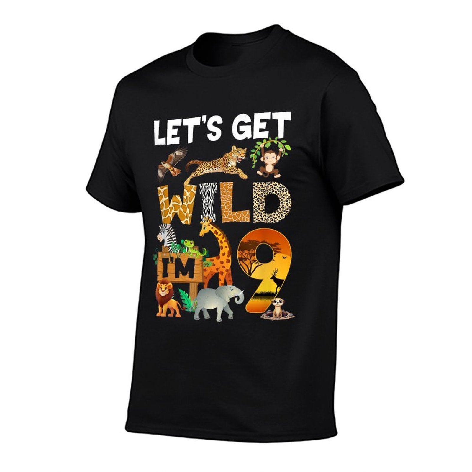 9 Year Old Zoo Birthday Safari Jungle Animal 9Th Bday  Relaxed-fit T-Shirt