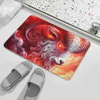Giant Animal Flaming Ram God Confronted Warrior Fiery Realm  Anti-Trip Bath Mat