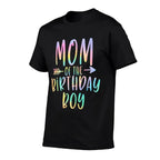 Mom of The Birthday Boy Tie Dye Colorful Bday  Graphic-printed T-Shirt