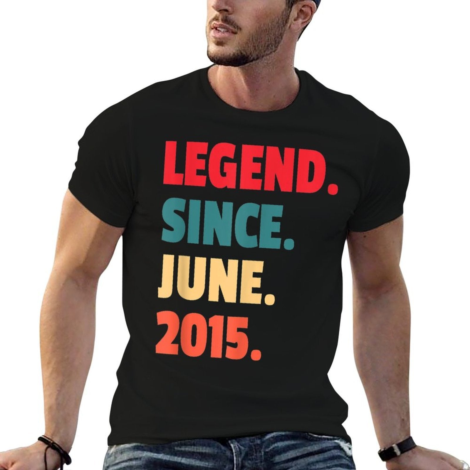 7th Birthday Legend Since June 2015 7 Years Old Vintage  Vintage-inspired T-Shirt