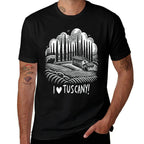 Retro I Love Tuscany Toscana Souvenir Vintage Landscape  Wrinkle-resistant T-Shirt