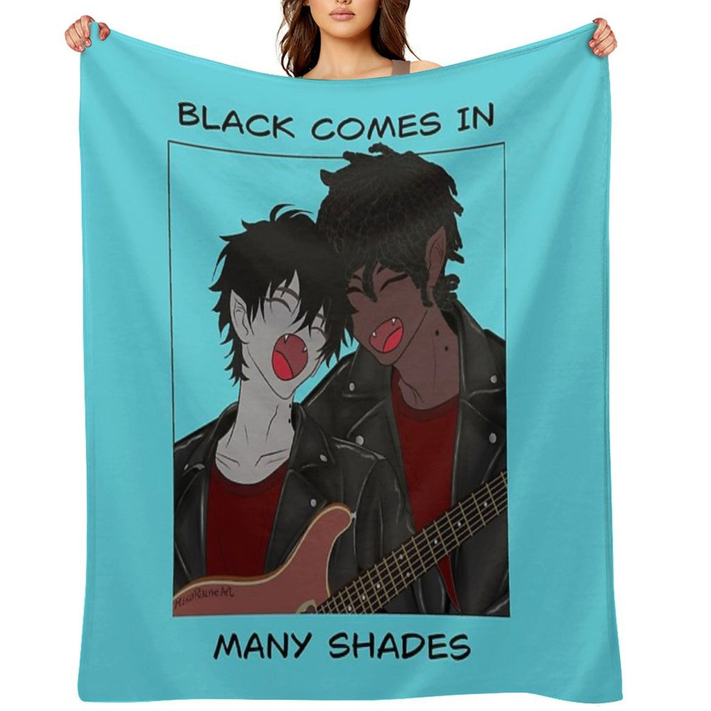 Black Comes In Many Shades Vampire Musician Wrinkle-free Throw Blanket