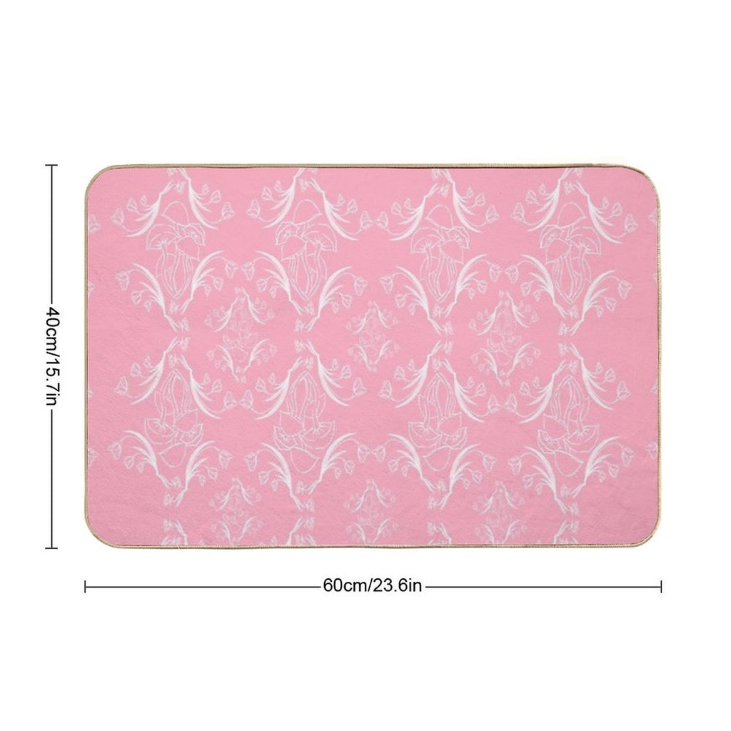 Floral & Mush Pattern 2  High-Traffic Bath Mat