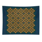 Harmonious Intertwined Lines Orange on Midnight Tapestry