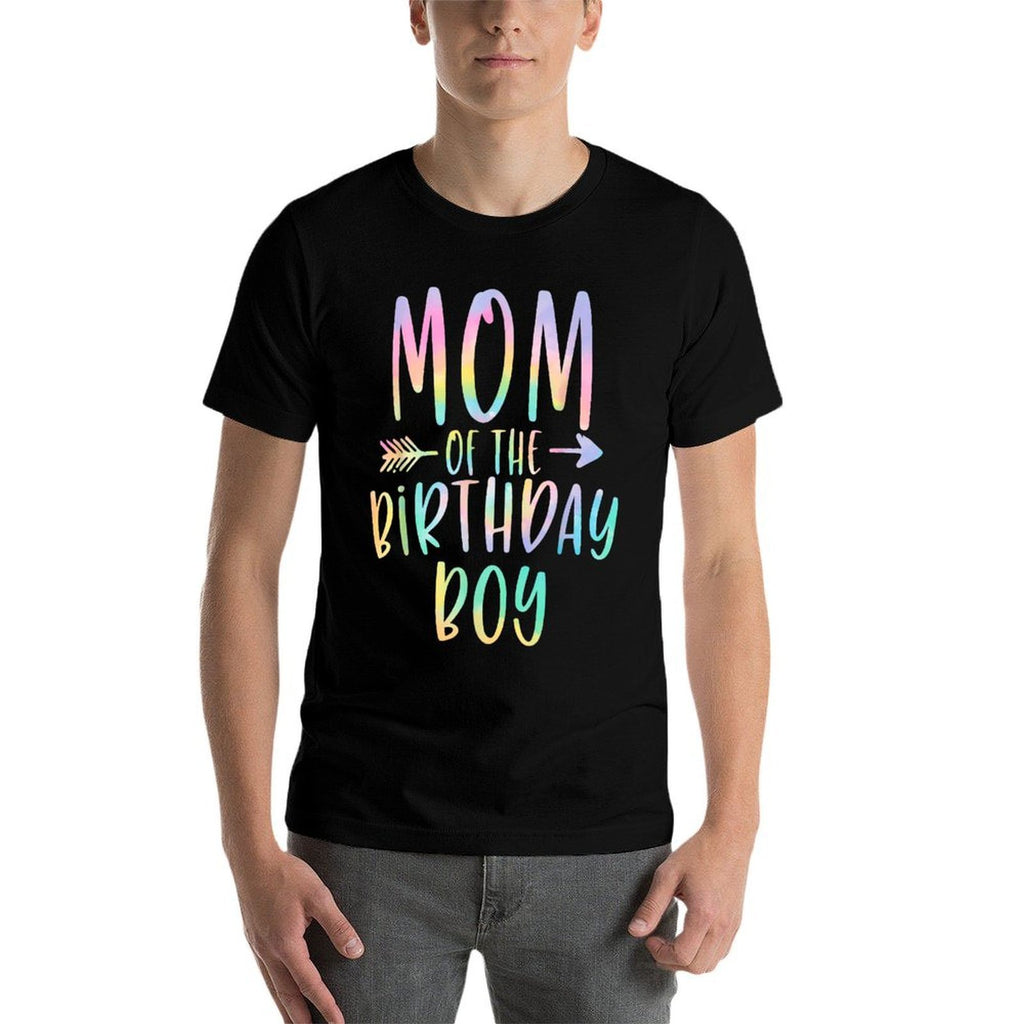 Mom of The Birthday Boy Tie Dye Colorful Bday  Graphic-printed T-Shirt