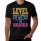 Vintage Level 30 Unlocked Video Gamer 30th Birthday Gift  Stretchy T-Shirt