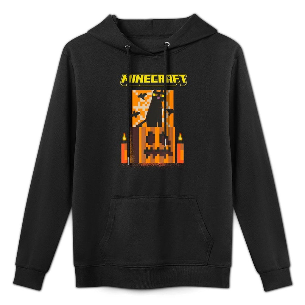 Minecraft Halloween Black Cat On Pumpkin Scene Pilling-Resistant Hoodie