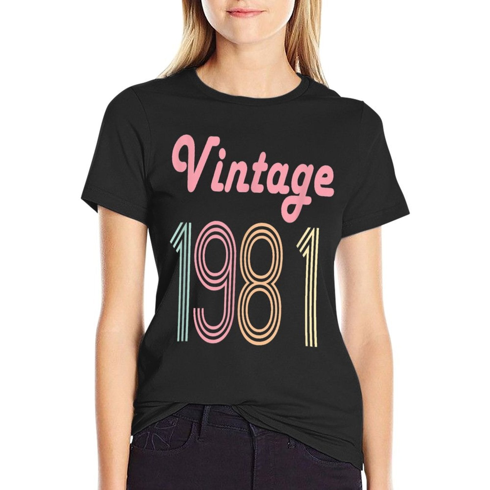 40th Birthday Gift for Her 40 Year Old Women Vintage 1981  Stretchy T-Shirt