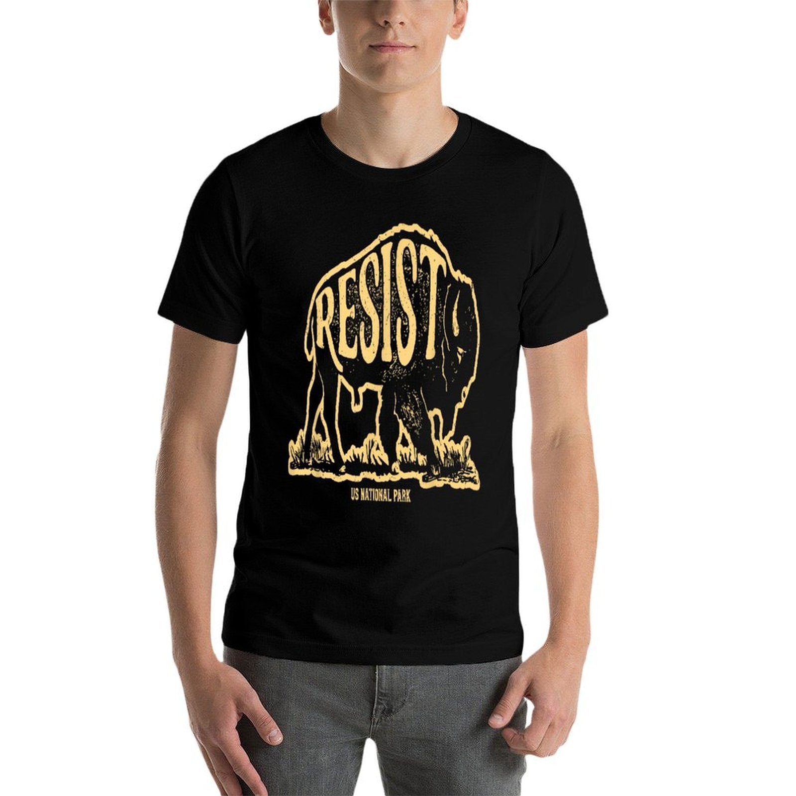 ALT US National Park Resist Service Bison Buffalo Vintage  Relaxed-fit T-Shirt