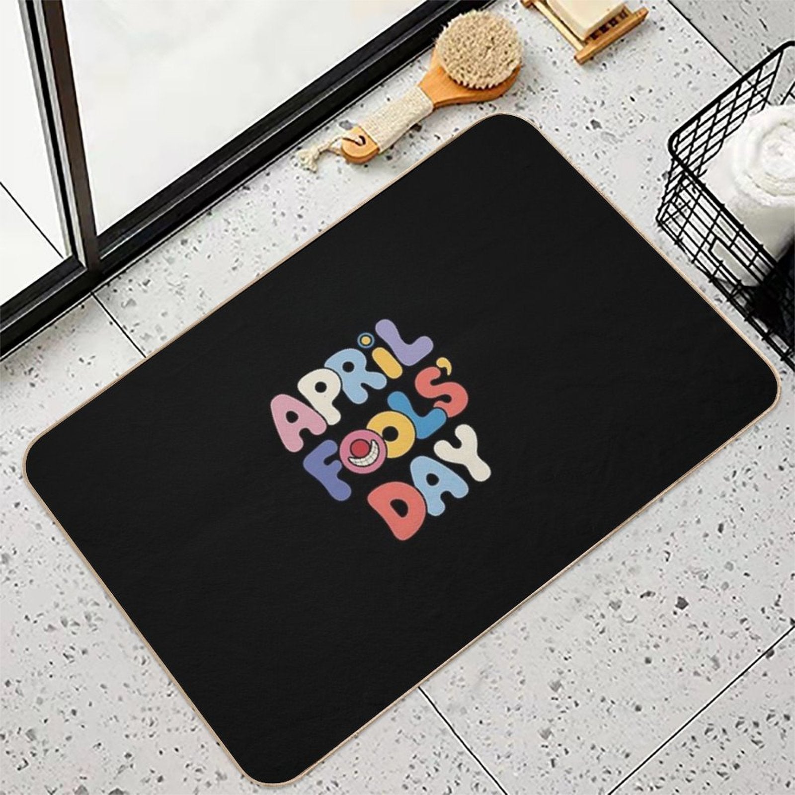 Happy April Fool's Day 1st April Fools Day 2025 Joke  Odorless Bath Mat