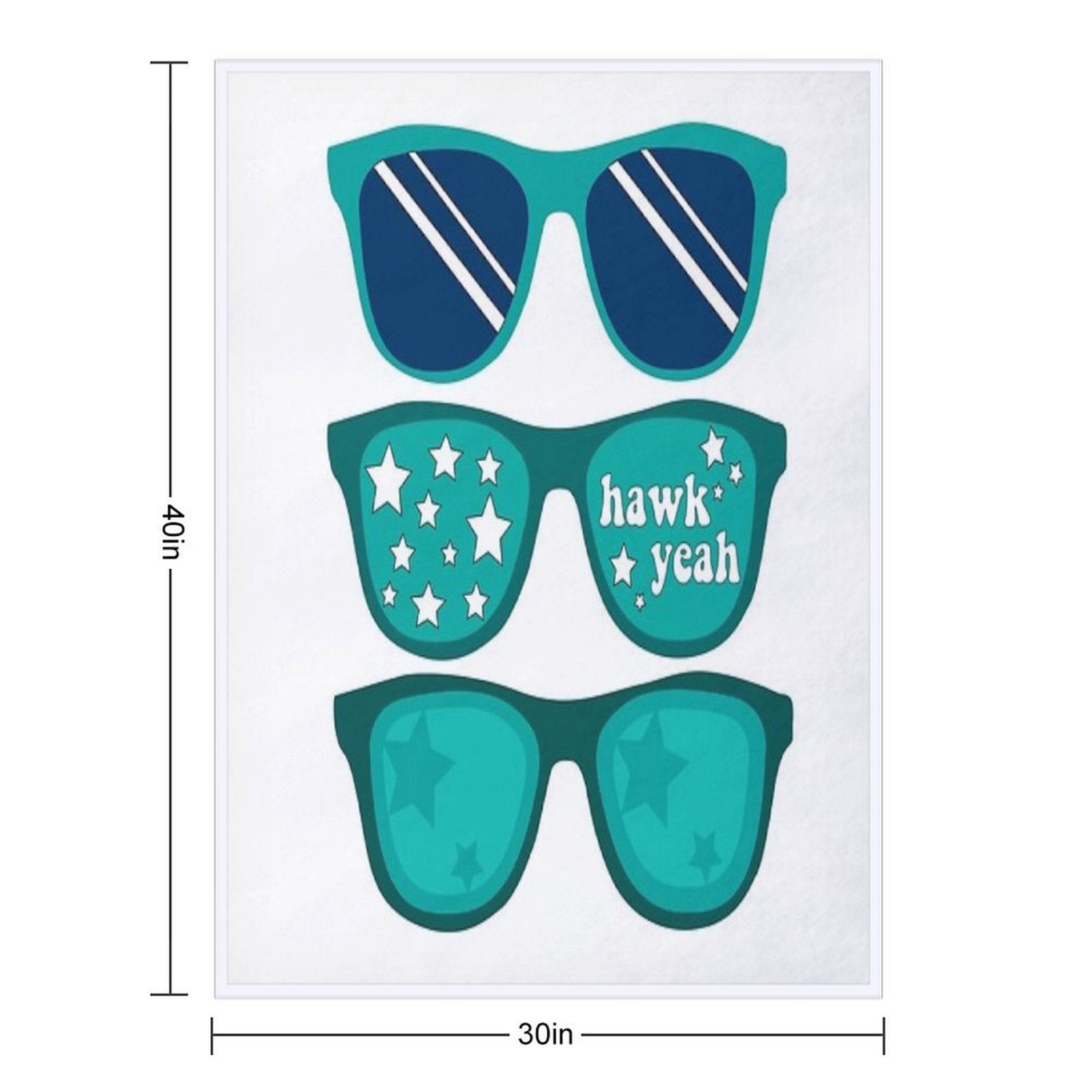 UNCW Hawk Yeah Triple Sunglasses Machine-washable Throw Blanket