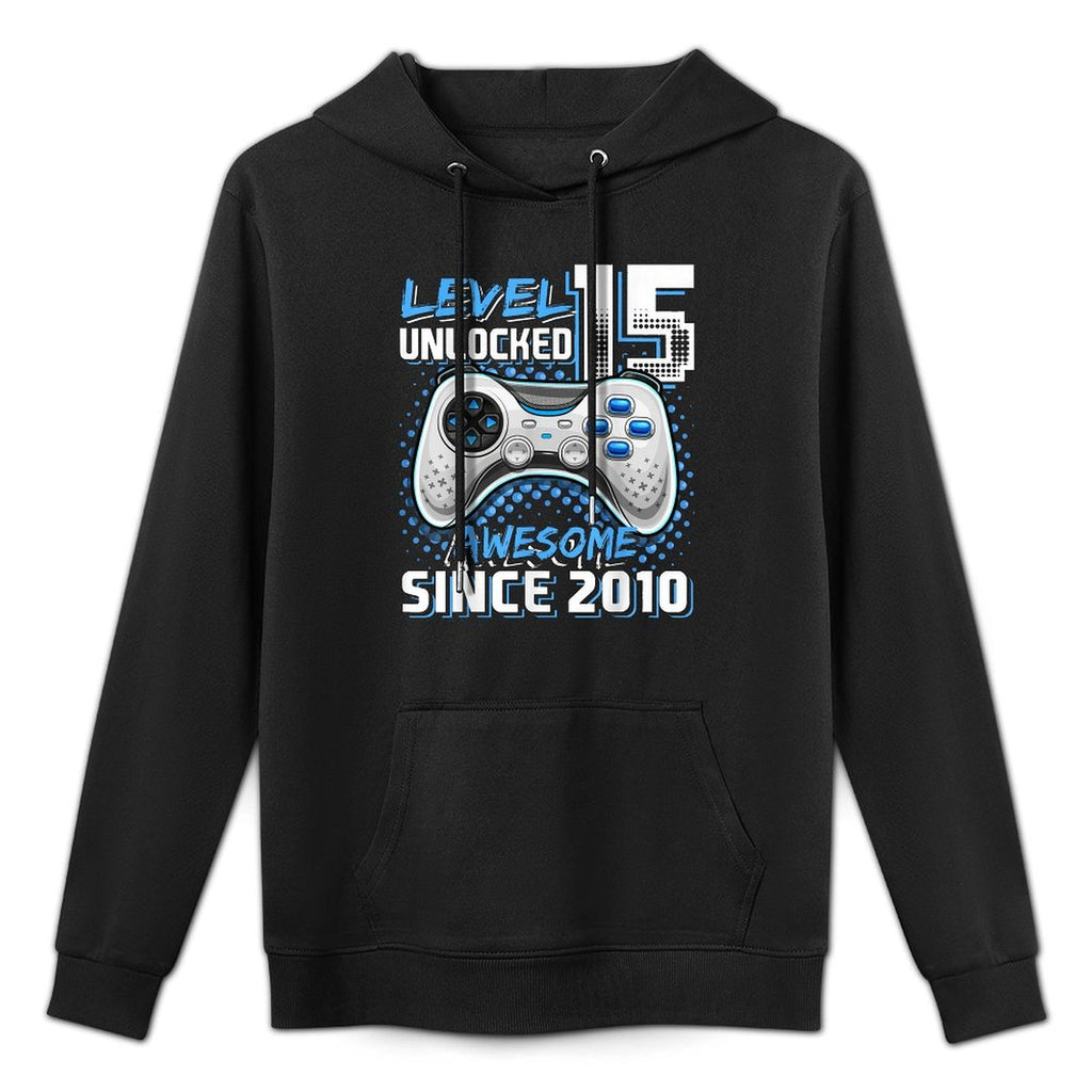 15th Birthday Boy Level 15 Gamer 15 Year Video Game Party Pilling-Resistant Hoodie