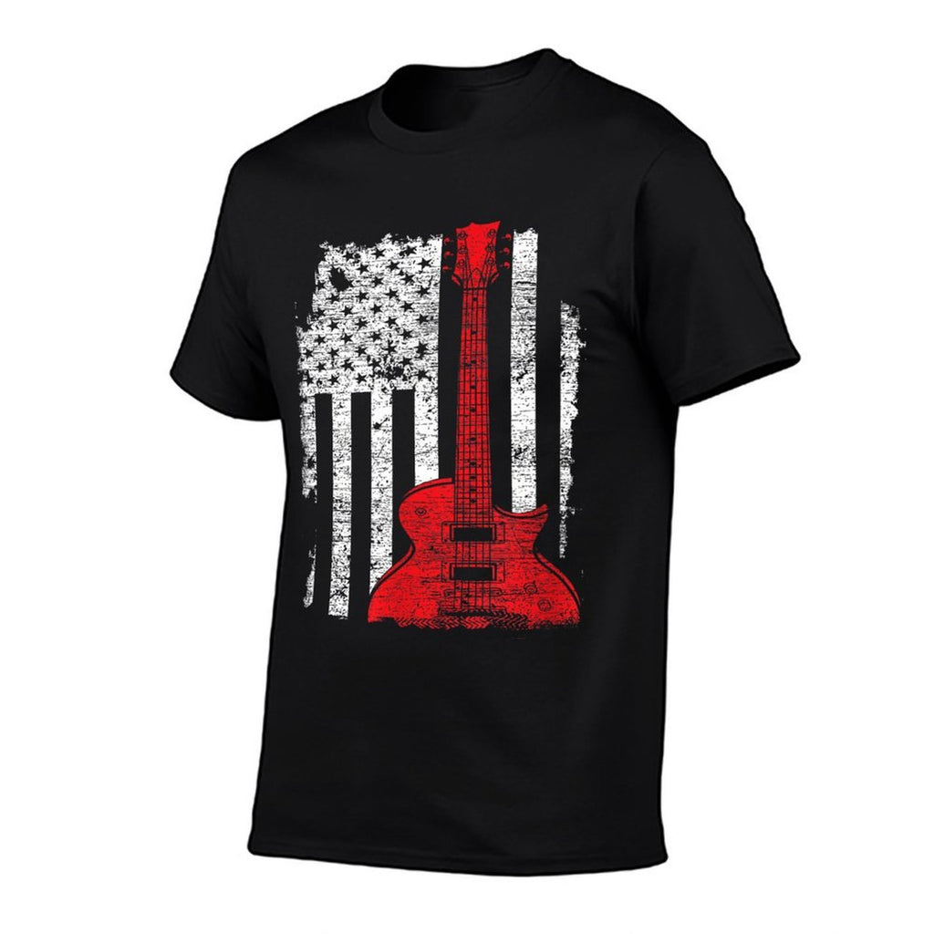 America Guitarist Music USA Guitar  Oversized Silhouette T-Shirt