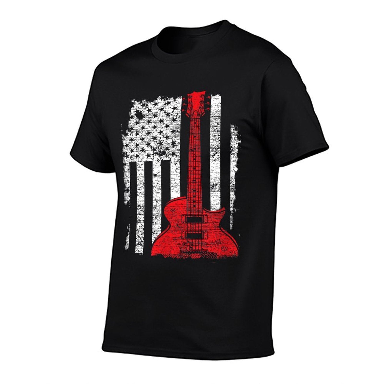 America Guitarist Music USA Guitar  Oversized Silhouette T-Shirt